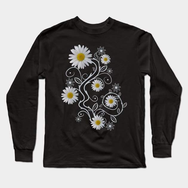 daisy flowers daisies bloom floral ornaments Long Sleeve T-Shirt by rh_naturestyles